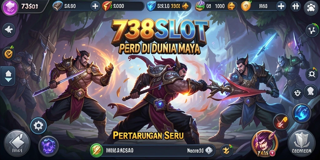 Tampilan epic pertarungan karakter di 738SLOT.