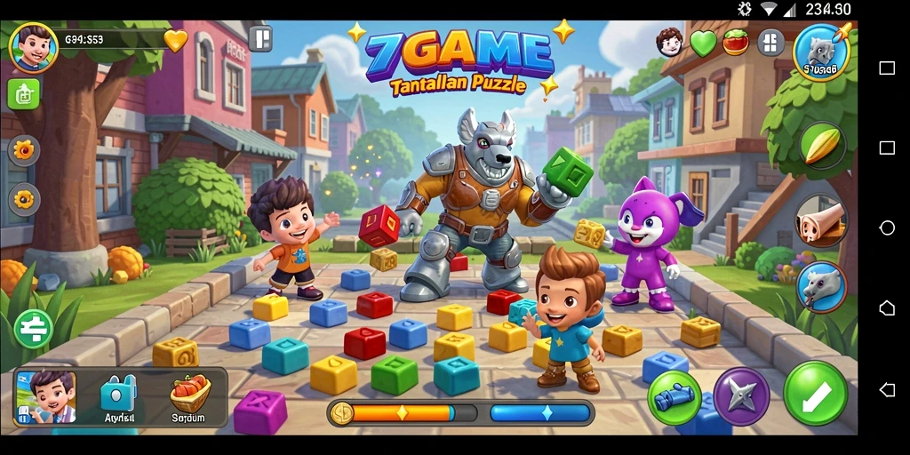 Tampilan gameplay seru di 7GAME dengan berbagai teka-teki menantang.