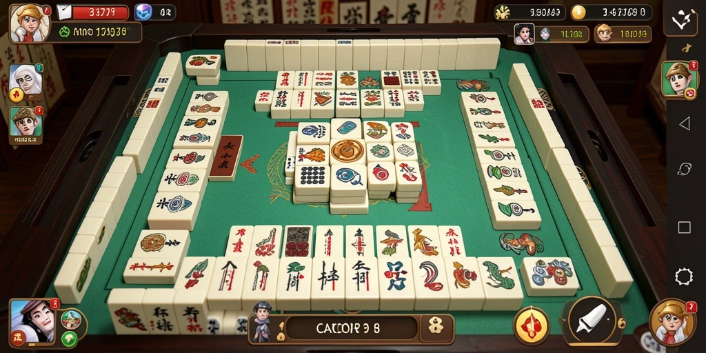 Tampilan gameplay seru dalam CACOR78 dengan ubin Mahjong.