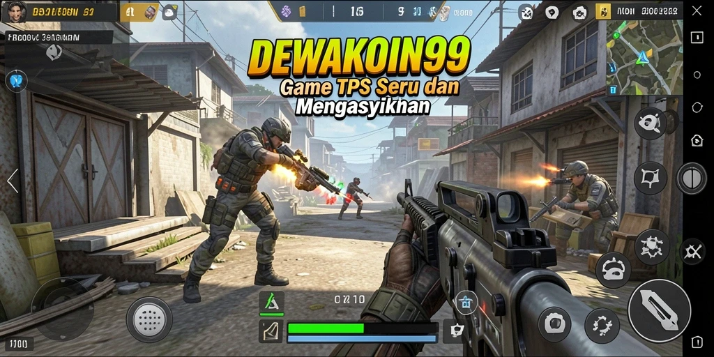 Tampilan gameplay seru dari DEWAKOIN99 dalam pertempuran TPS.