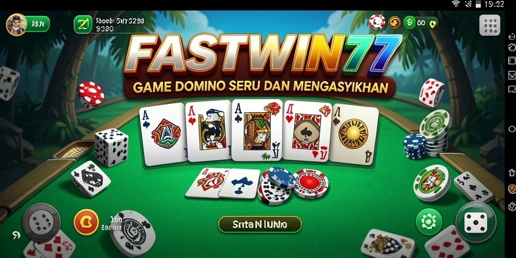 Tampilan screenshot utama FASTWIN77 yang menunjukkan aksi seru permainan Domino.