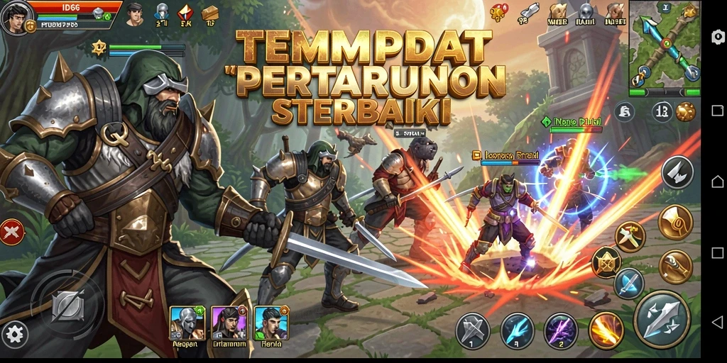 Screenshot ID66 menampilkan peperangan seru di arena MOBA.