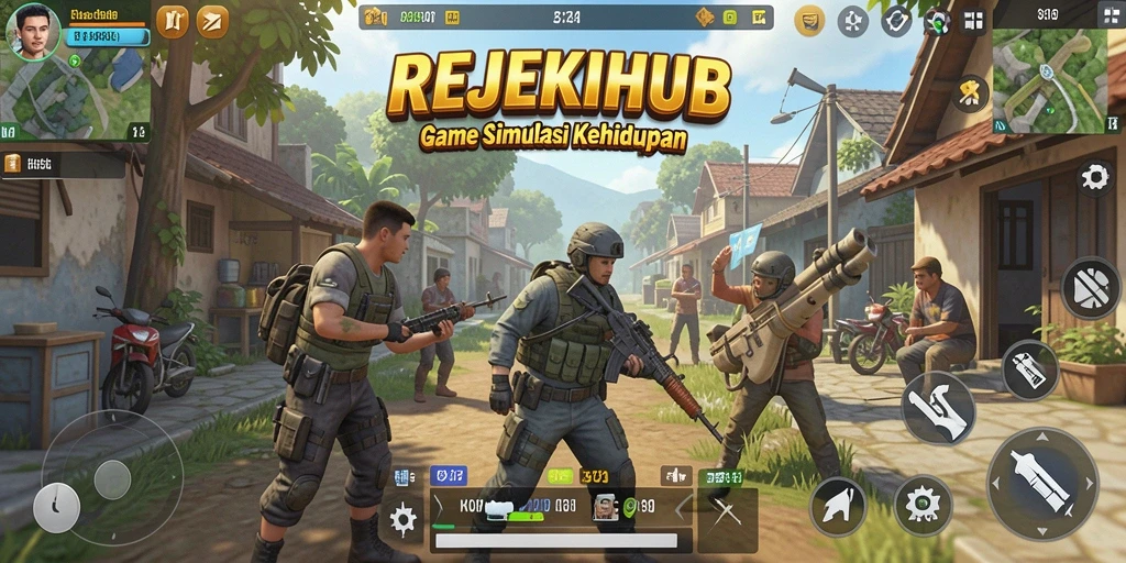 Screenshot utama REJEKIHUB dengan gameplay yang dinamis dan interaktif.
