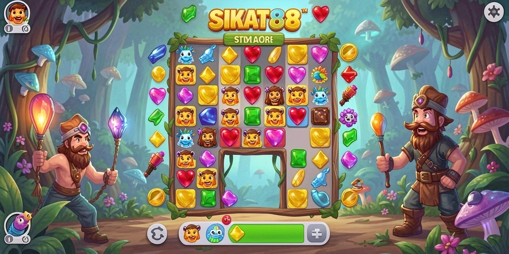 Tampilan gameplay menantang dalam SIKAT88 dengan warna yang menarik.