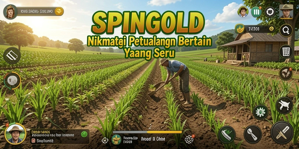 Gambaran visual menarik dari gameplay Farming SPINGOLD.