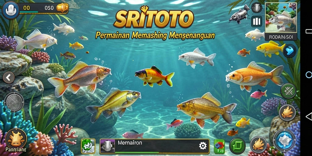Tampilan gameplay SRITOTO dengan suasana memancing yang menakjubkan.