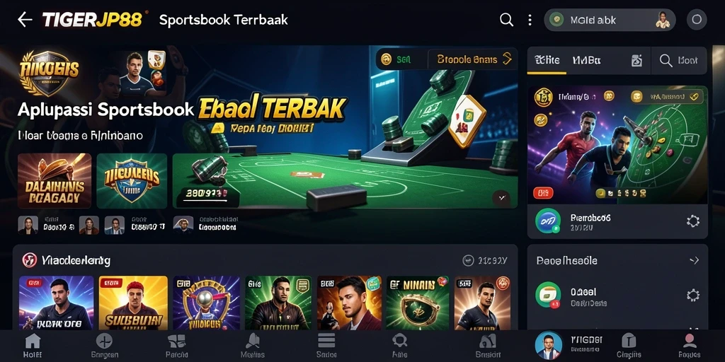 Tampilan utama TIGERJP88 dengan berbagai opsi taruhan olahraga.