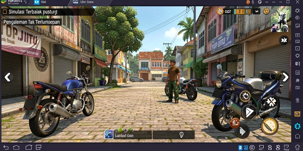 Tangkapan layar gameplay TOPJITU menunjukkan simulasi yang menakjubkan.