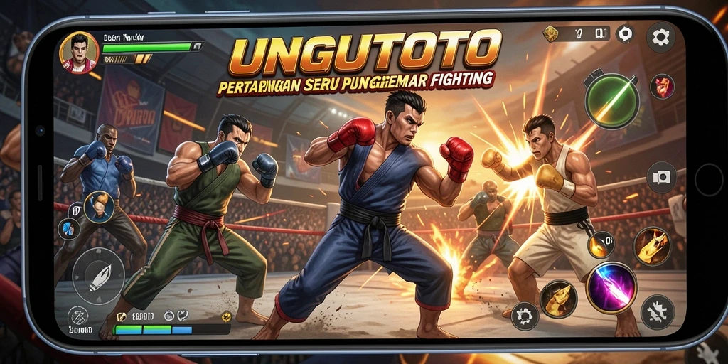 Screenshot UNGUTOTO menampilkan aksi pertarungan yang mendebarkan.