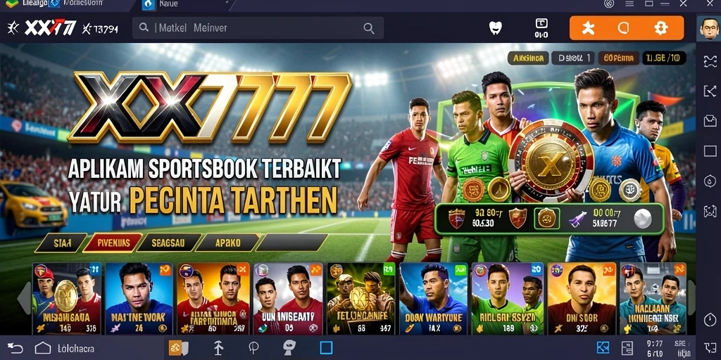 Tampilan gameplay interaktif aplikasi Sportsbook XXX777.